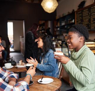 Friends in a coffee shop