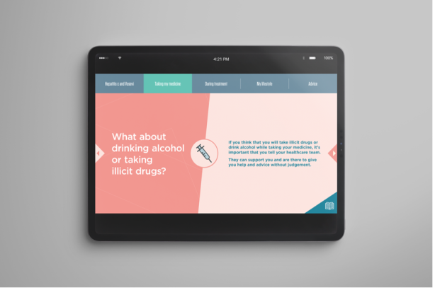 Tablet device with infographic